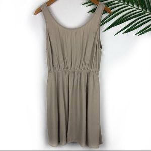 Forever 21 Tan Mini Dress Back Tie Large A Line
